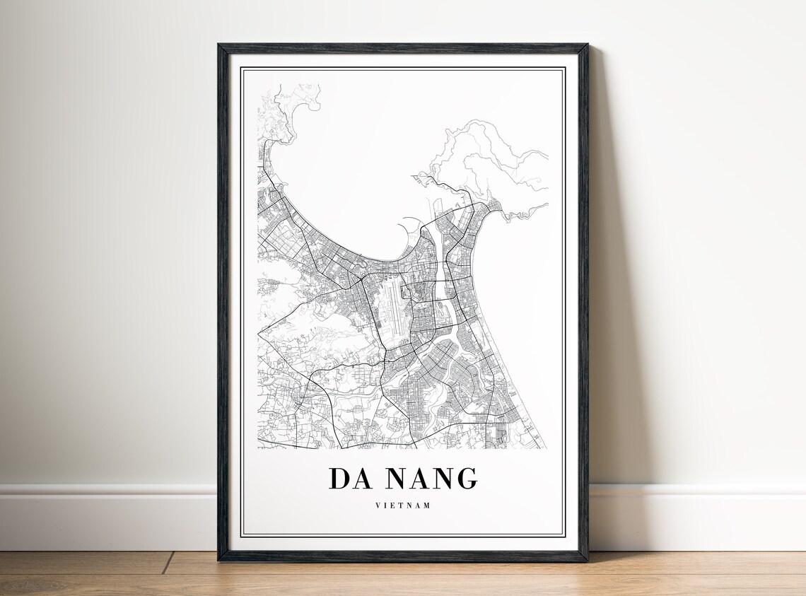 Da Nang Vietnam Coastal City Minimal Street Map Travel Poster - Image 5