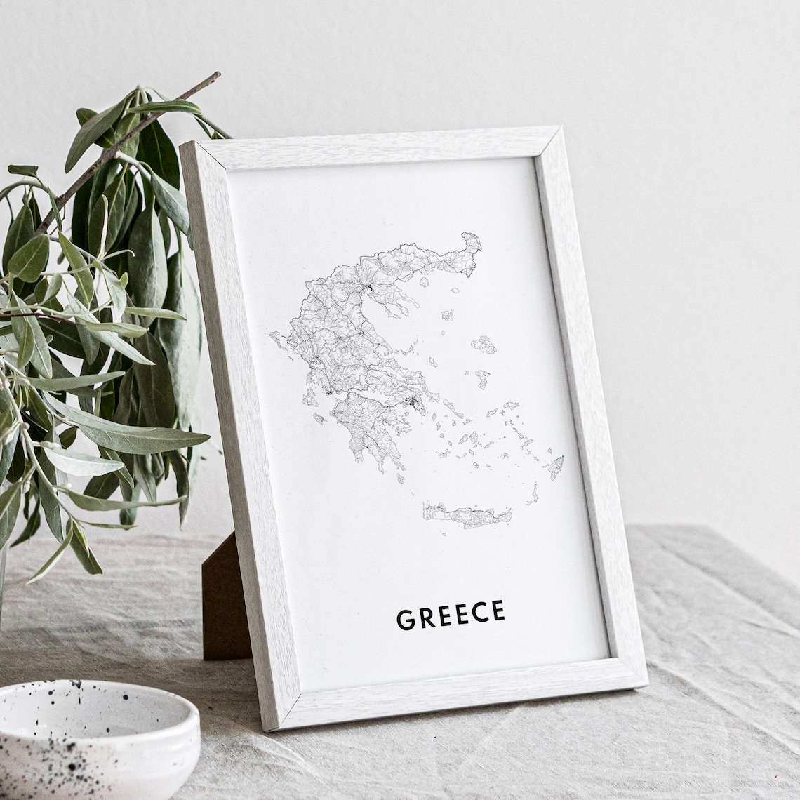 Greece Map Poster, Black and White Travel Map - Image 4