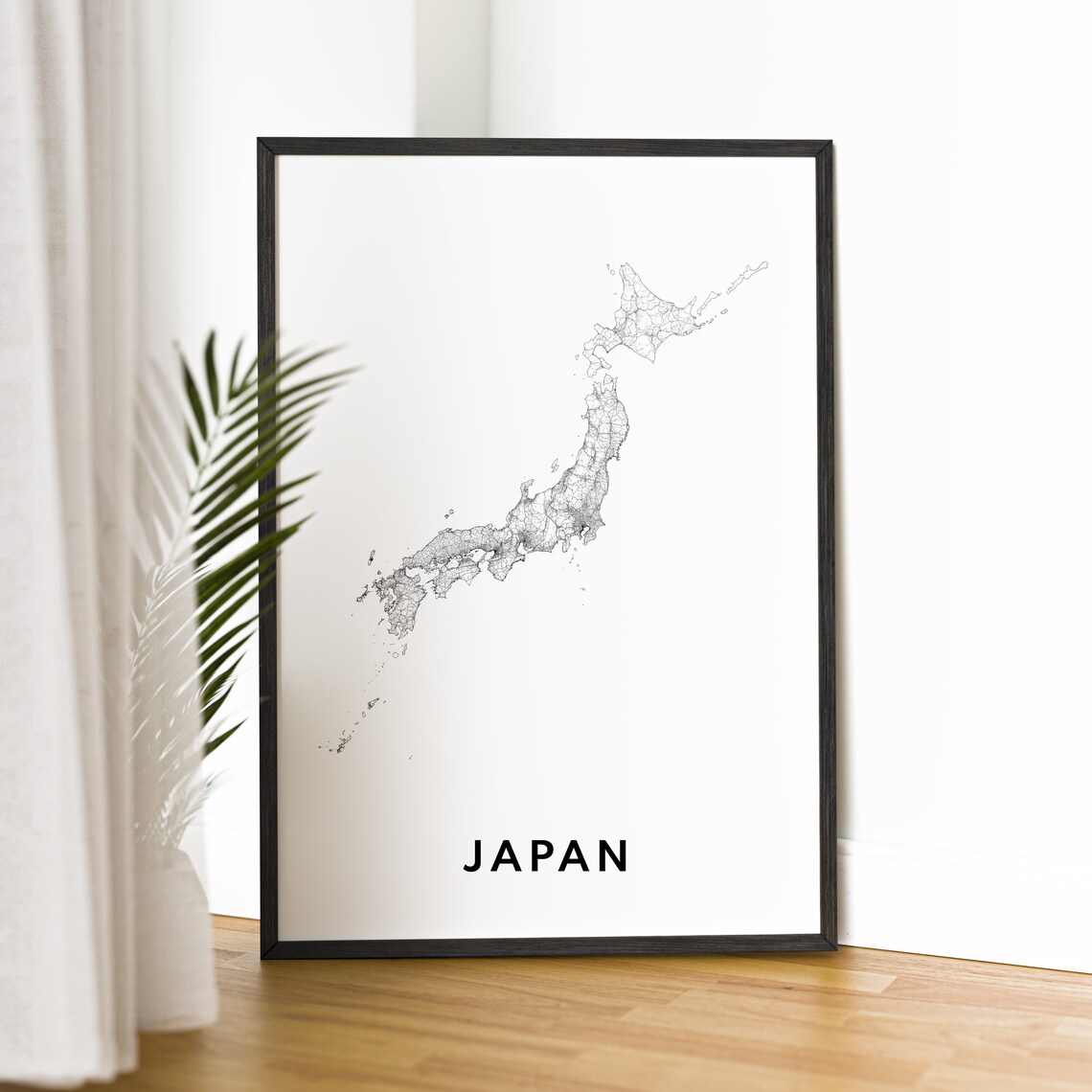 Japan Map Poster, Black and White Travel Map - Image 2