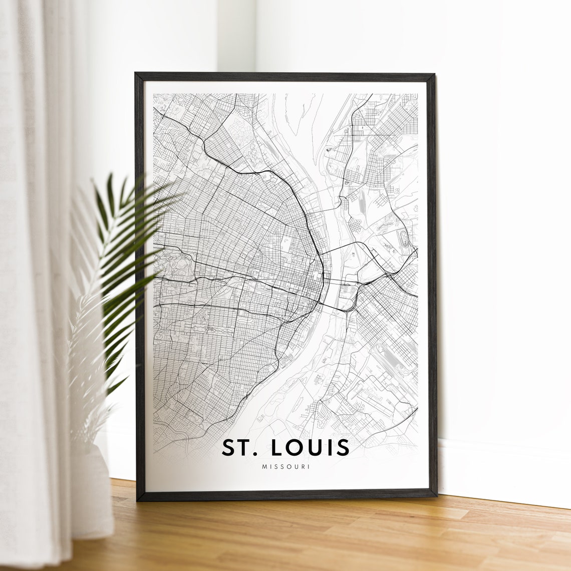 St Louis Missouri City Street Map Black White Minimalist Map Poster - Image 2