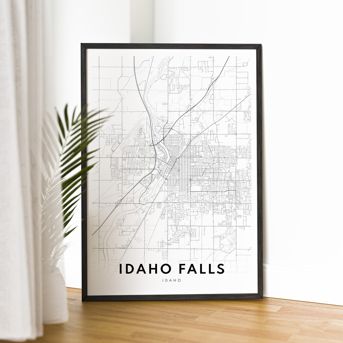 Idaho Falls Idaho City Street Map Fine Minimal Line Art Print - Image 2