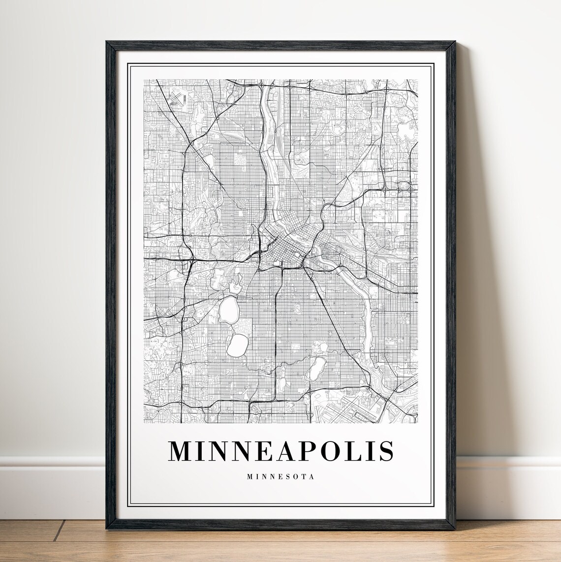 Minneapolis Map Print, Black and White Travel Poster - Image 5