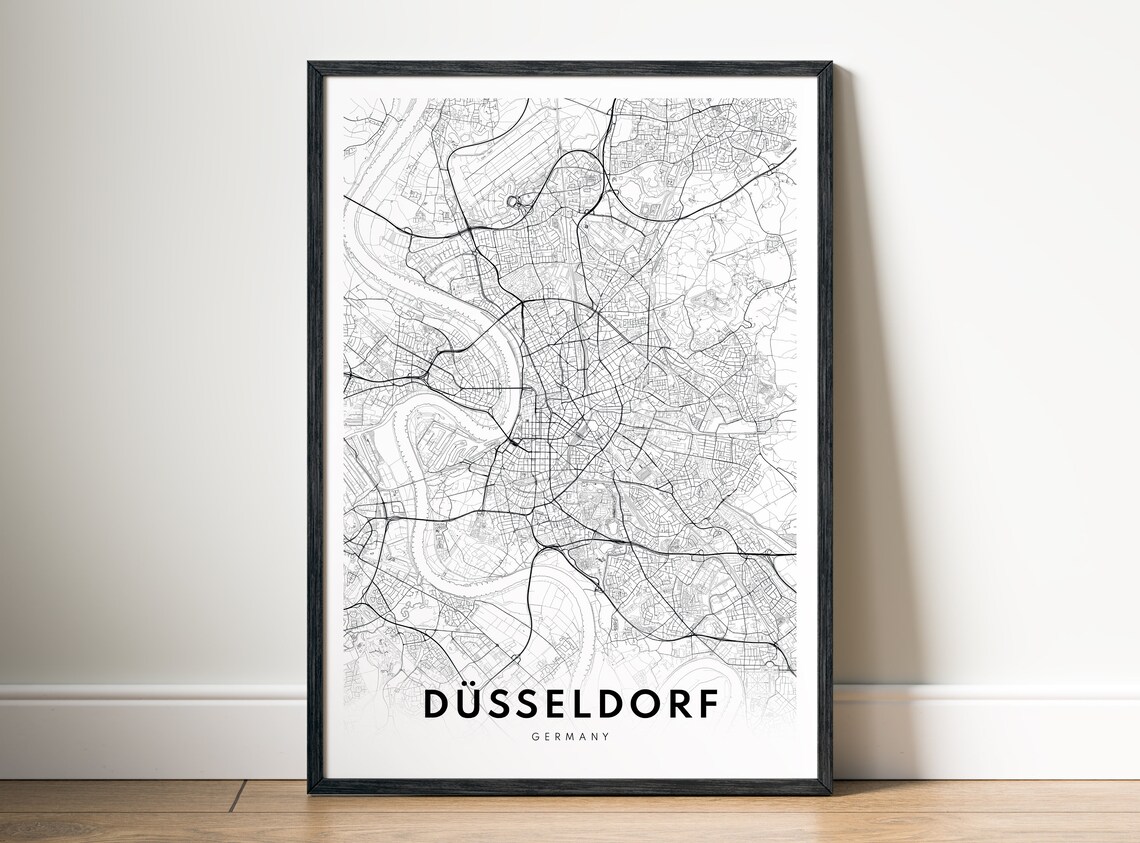 Dusseldorf Map Print, Germany Travel Poster