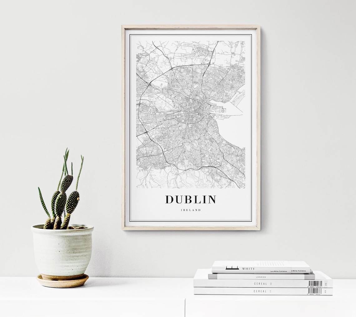 Dublin Map Print, Black And White Travel Poster - Image 3