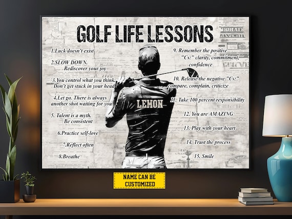 Personalized Golf Life Lessons Gift Poster Print