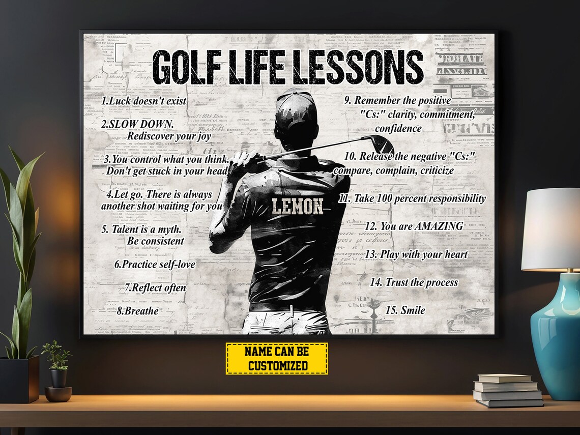 Personalized Golf Life Lessons Gift Poster Print