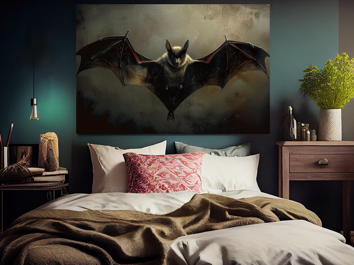 Dark Bat Print Halloween Poster - Image 4