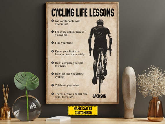 Cycling Life Lessons Personalized Print Cycling Poster Print Cycling Gift For Boy Man