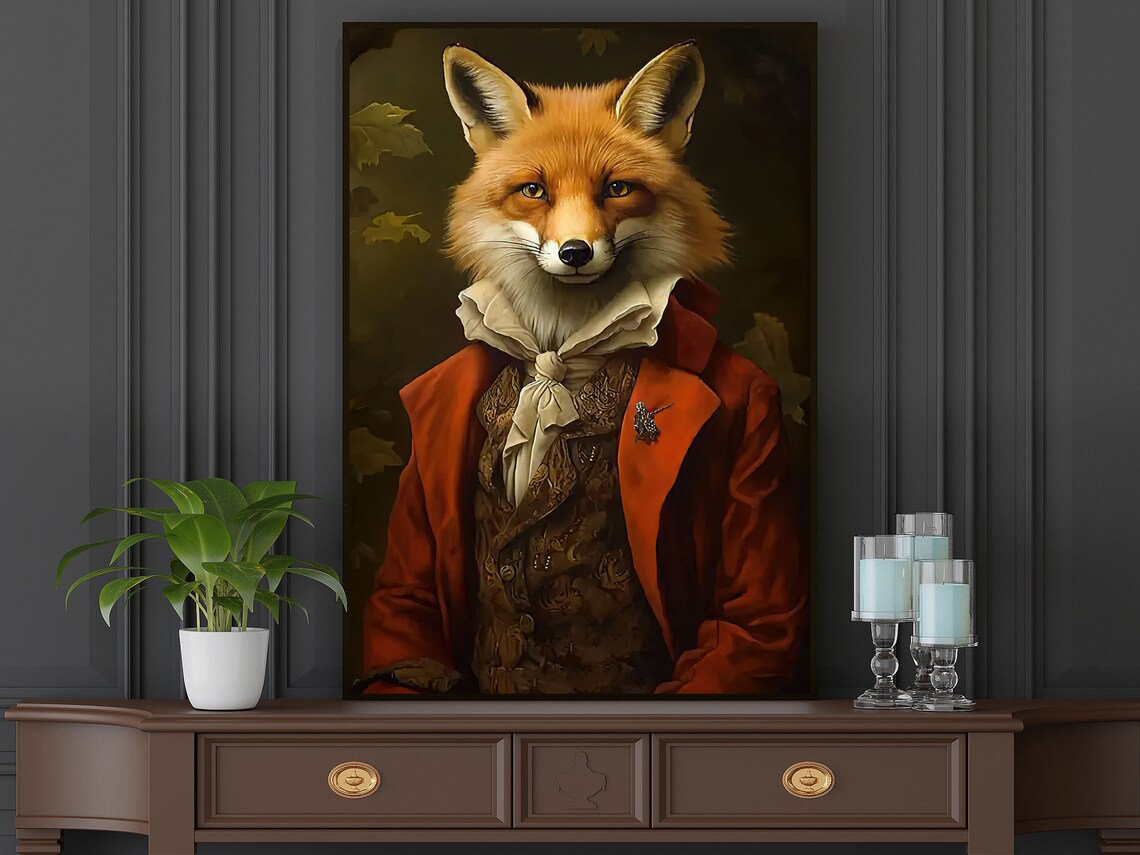 Cottage Renaissance Fox, Vintage Animal Poster Print - Image 5