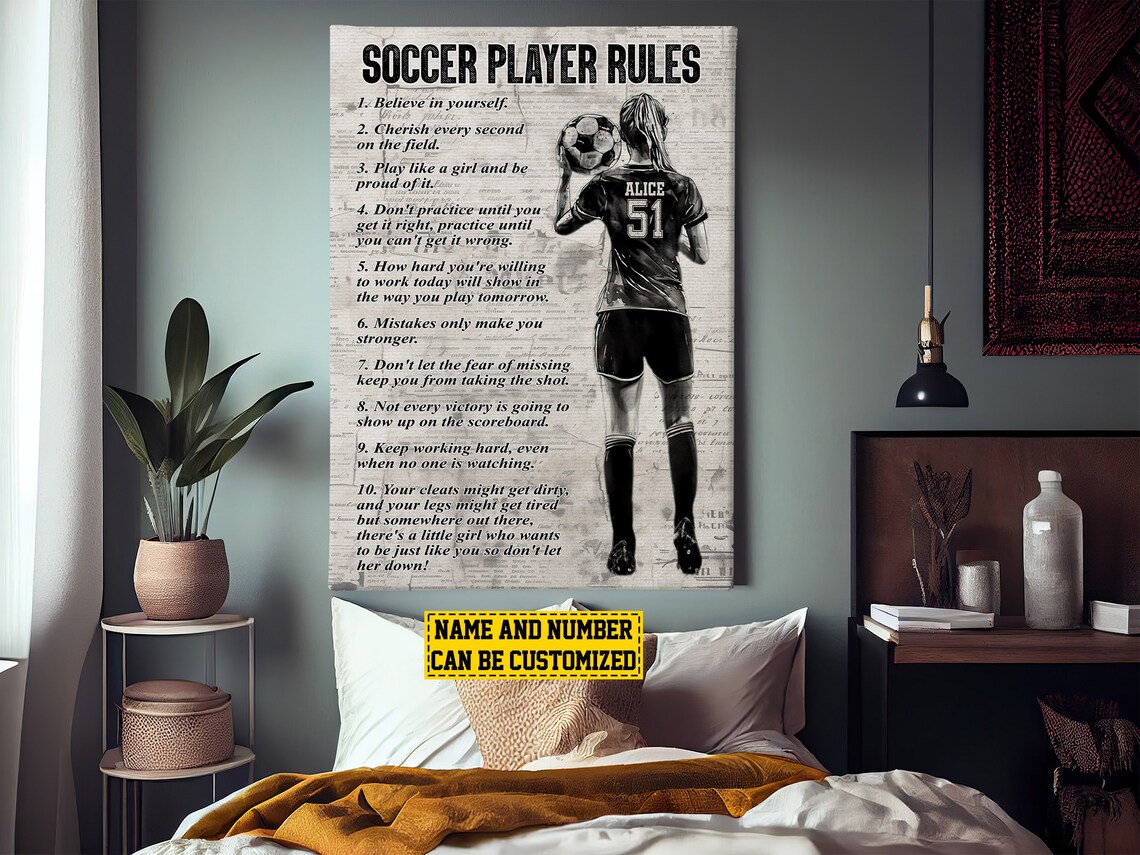 Soccer Player Rules Personalized Soccer Poster Print - Image 3