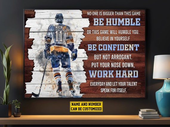 Vintage Hockey Life Lessons Personalized Print Hockey Poster Print Hockey Gift For Boy Man