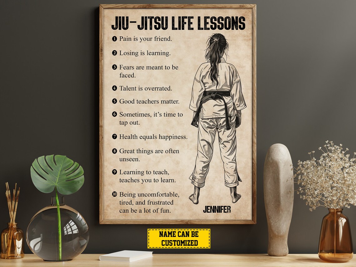 Jiu Jitsu Life Lessons Personalized Art Print for Daughter
