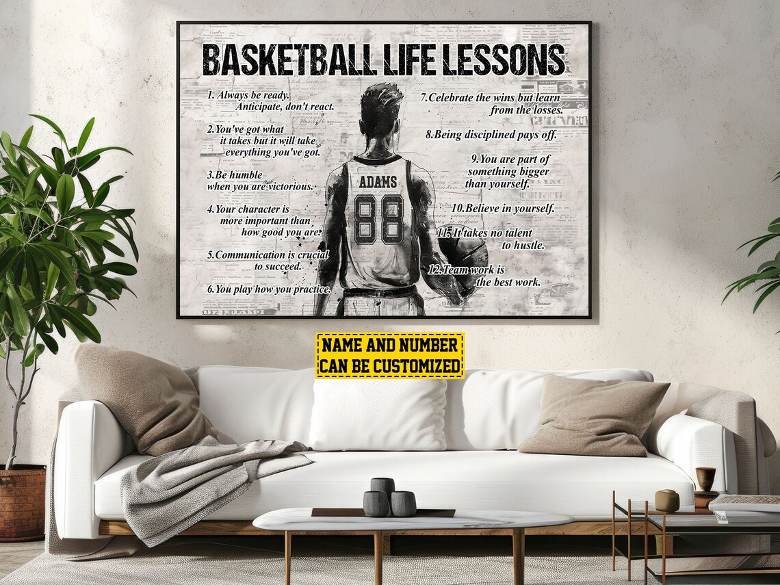 Basketball Life Lessons Personalized Art Print - Image 4
