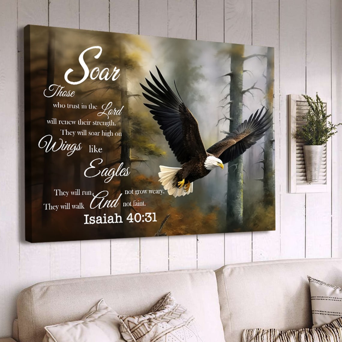 Bible Verse Eagle Art Print, Christian Scripture - Image 3