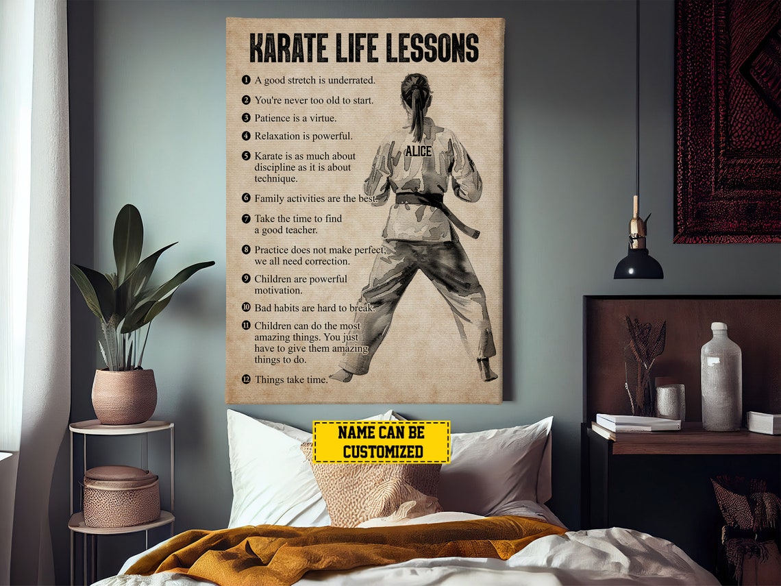 Karate Life Lessons Personalized Print Karate Poster Print Karate Gift For Girl Daughter