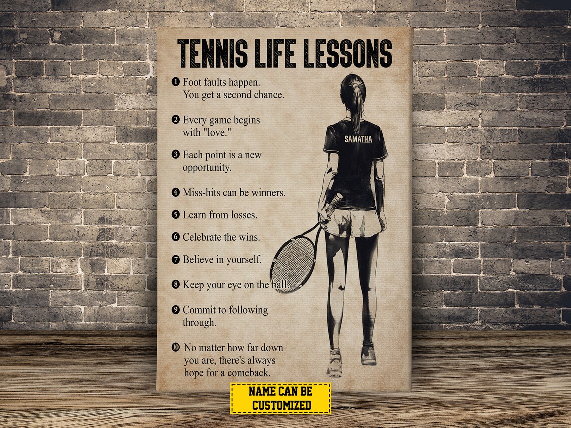 Personalized Tennis Life Lessons Tennis Art Print - Image 2