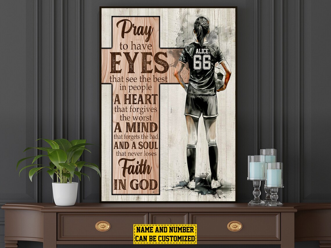 Soccer Faith In God Personalized Poster Print - Image 4