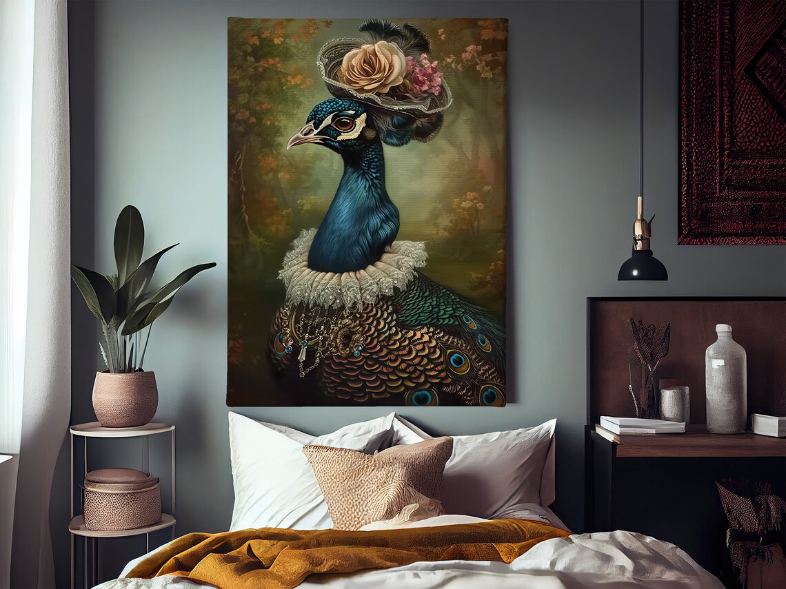 Cottage Peacock Lady Renaissance Poster Print - Image 2
