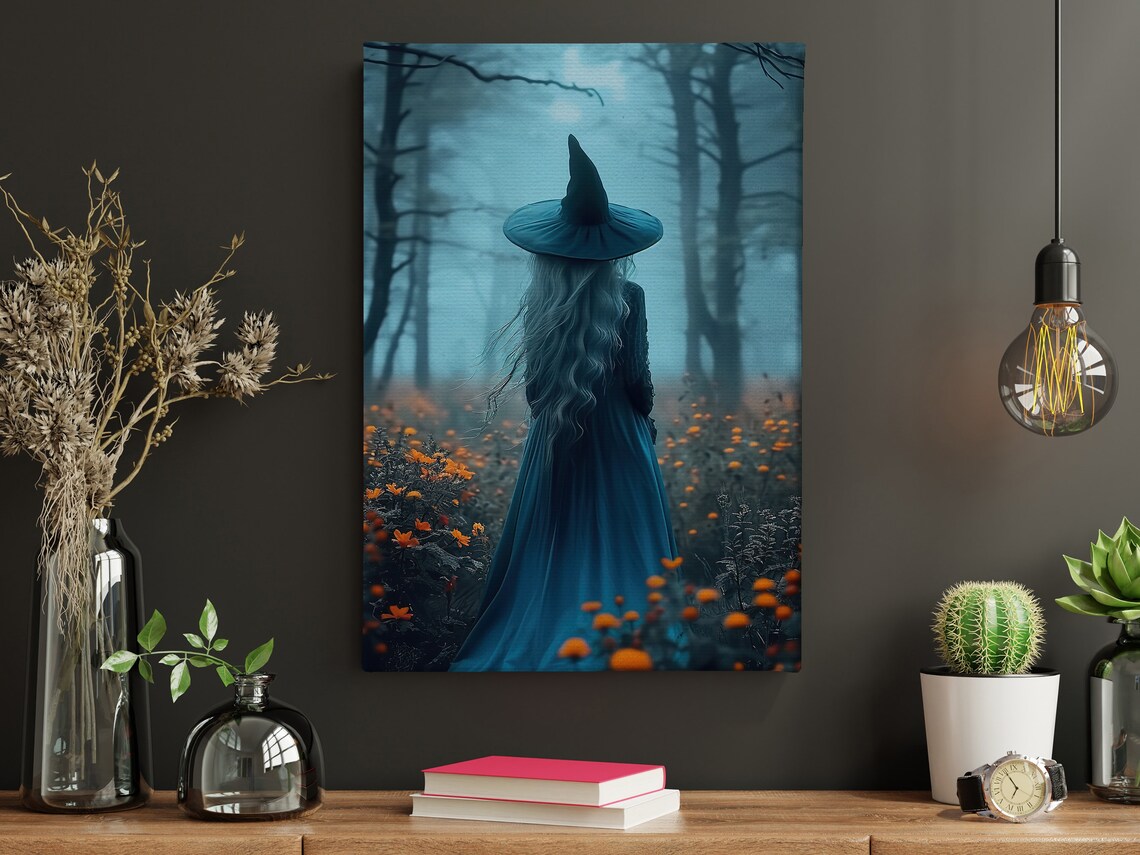 Forest Magic Witch Painting, Halloween Wall Art - Image 5