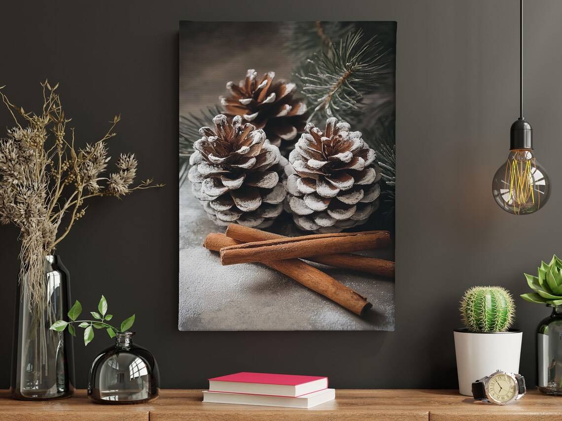 Vintage Pinecone Print, Cozy Christmas Poster - Image 4