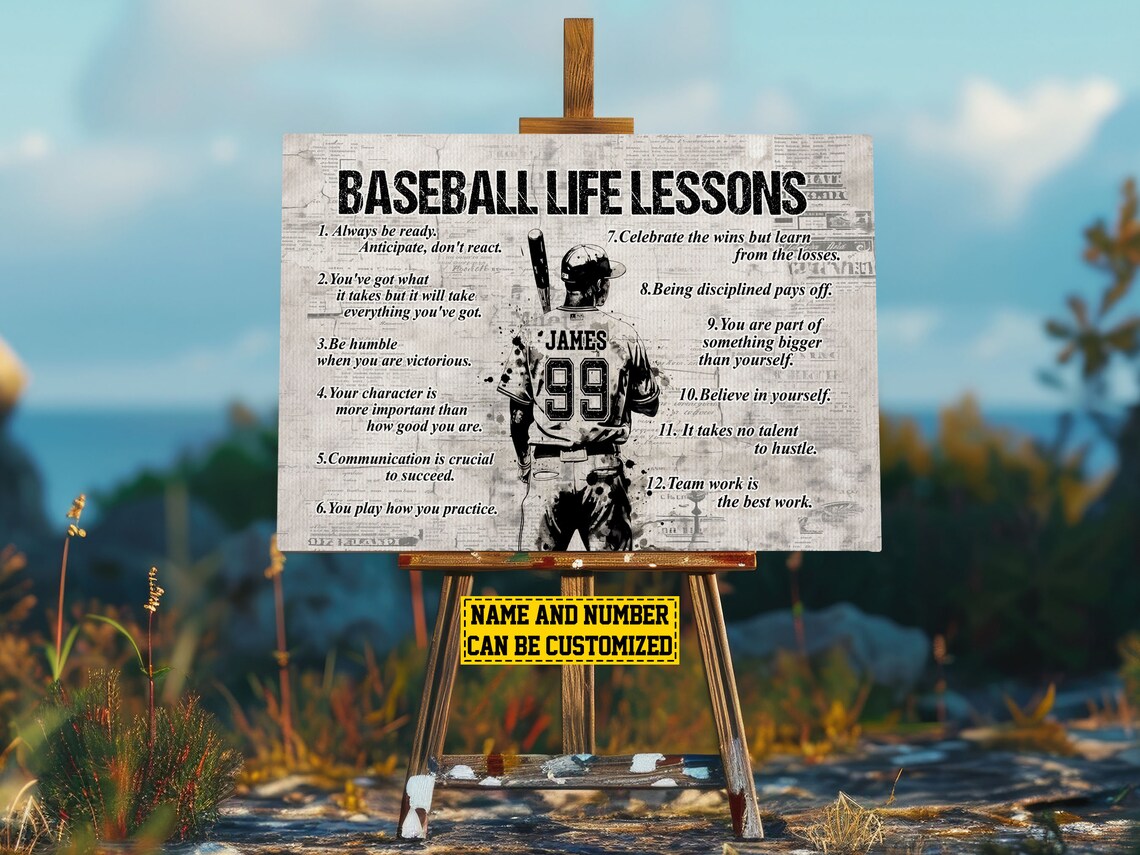 Baseball Life Lessons Personalized Poster Print - Image 4