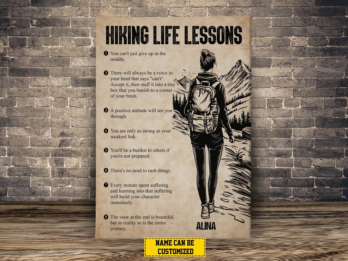 Personalized Hiking Life Lessons Poster, Adventure Art - Image 2
