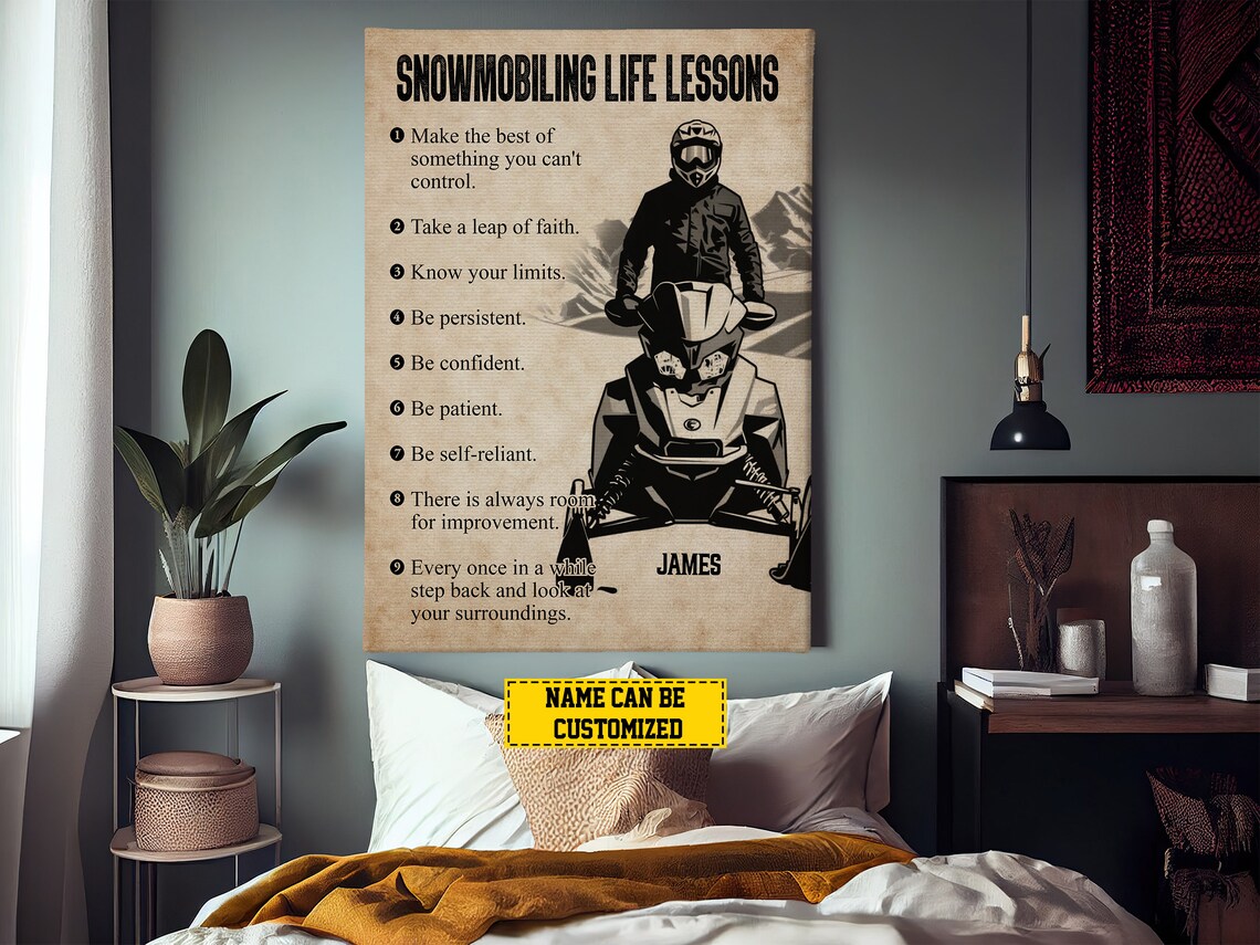 Snowmobiling Life Lessons Personalized Poster Print - Image 3