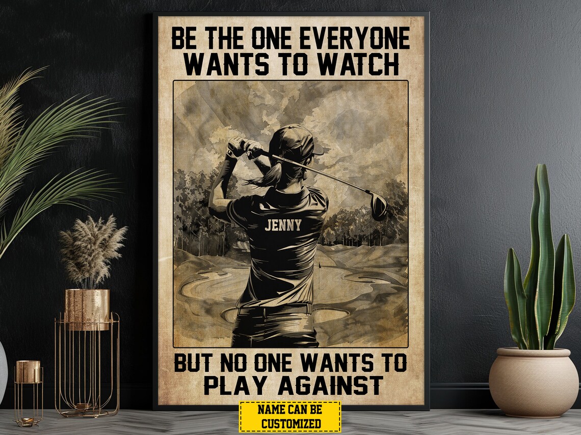 Vintage Golf Motivation Personalized Poster Print - Image 5