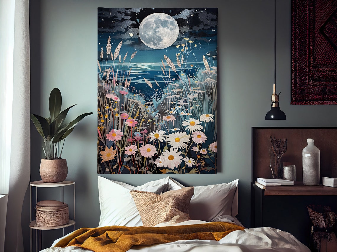 Matisse Moon And Wildflowers Painting Acrylic Flowers Print Vintage Flowers Flower Poster Cottage Flowers Wall Art - Image 3