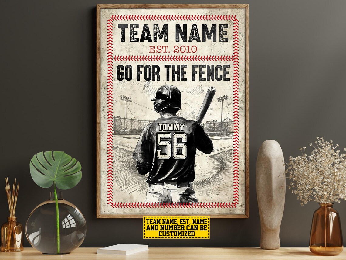 Baseball Team Name Personalized Poster Print - Image 5