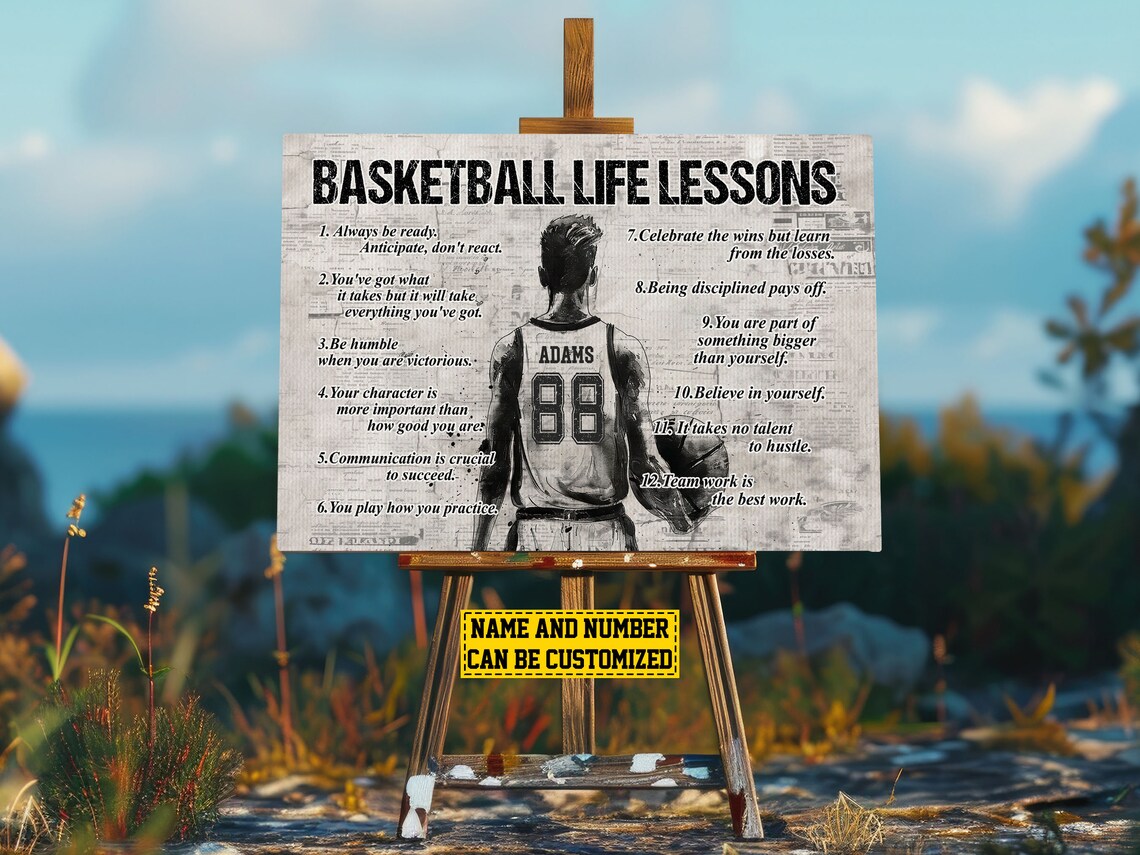 Basketball Life Lessons Personalized Art Print - Image 3
