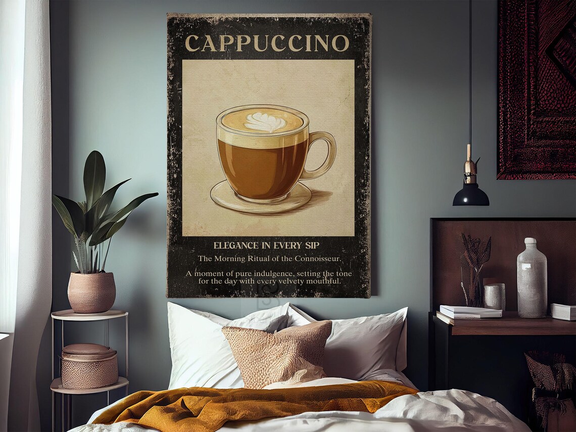 Vintage Cappuccino Art Print, Coffee Decor - Image 3