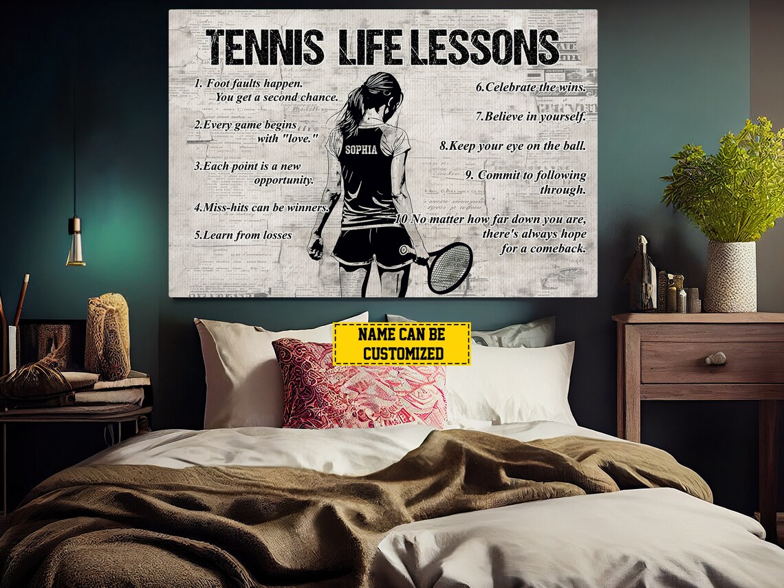 Personalized Tennis Life Lessons Art Print for Girls - Image 3