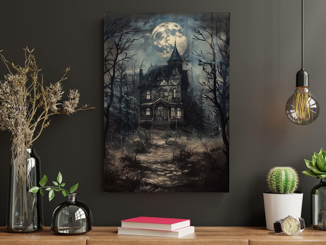 Dark Haunting House Spooky Castle Poster Print - Image 3