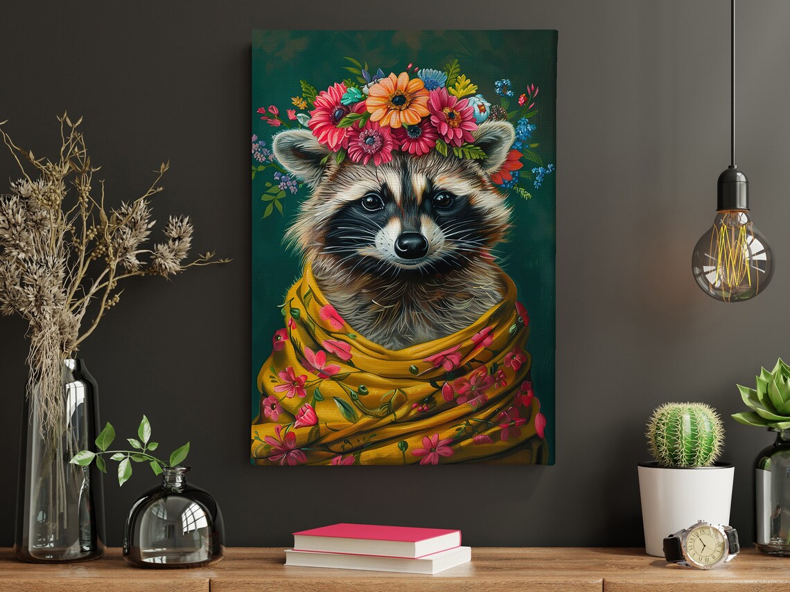 Vintage Maximalist Raccoon, Matisse-Inspired Art Print - Image 4