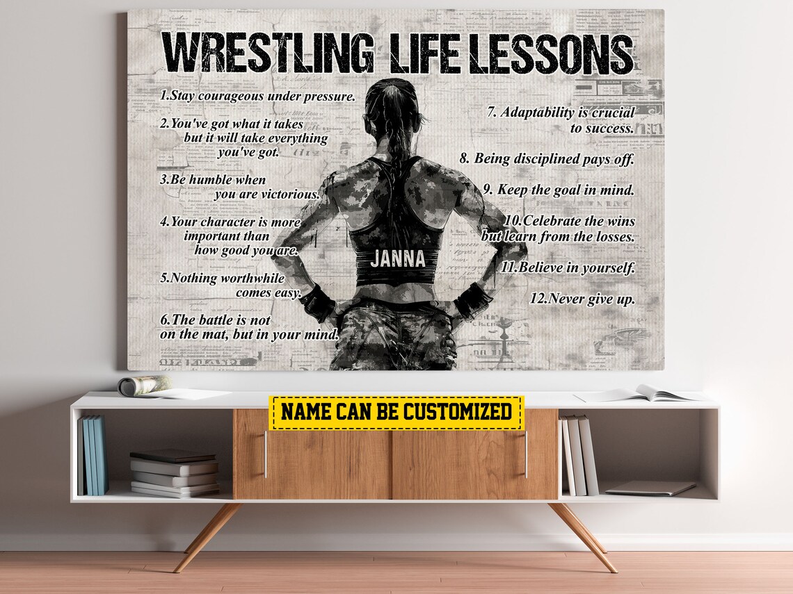 Personalized Wrestling Life Lessons Poster Print - Image 4