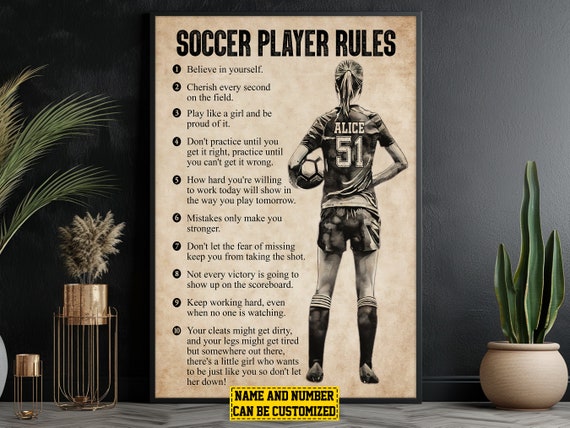Personalized Soccer Player Rules Poster Print