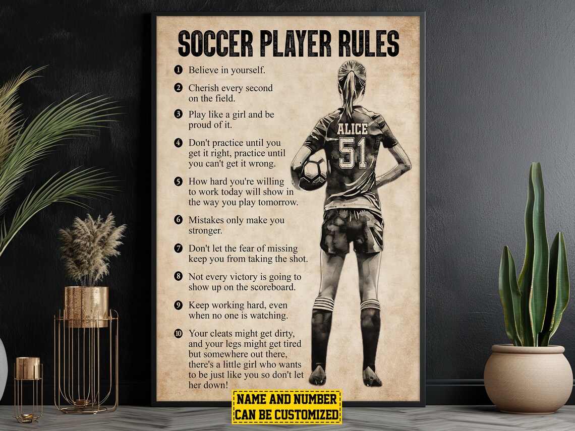 Personalized Soccer Player Rules Poster Print