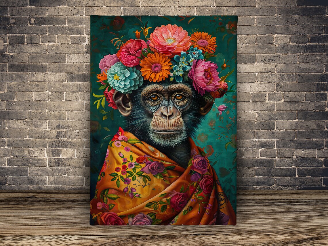 Vintage Maximalist Monkey Lady Poster Print - Image 2