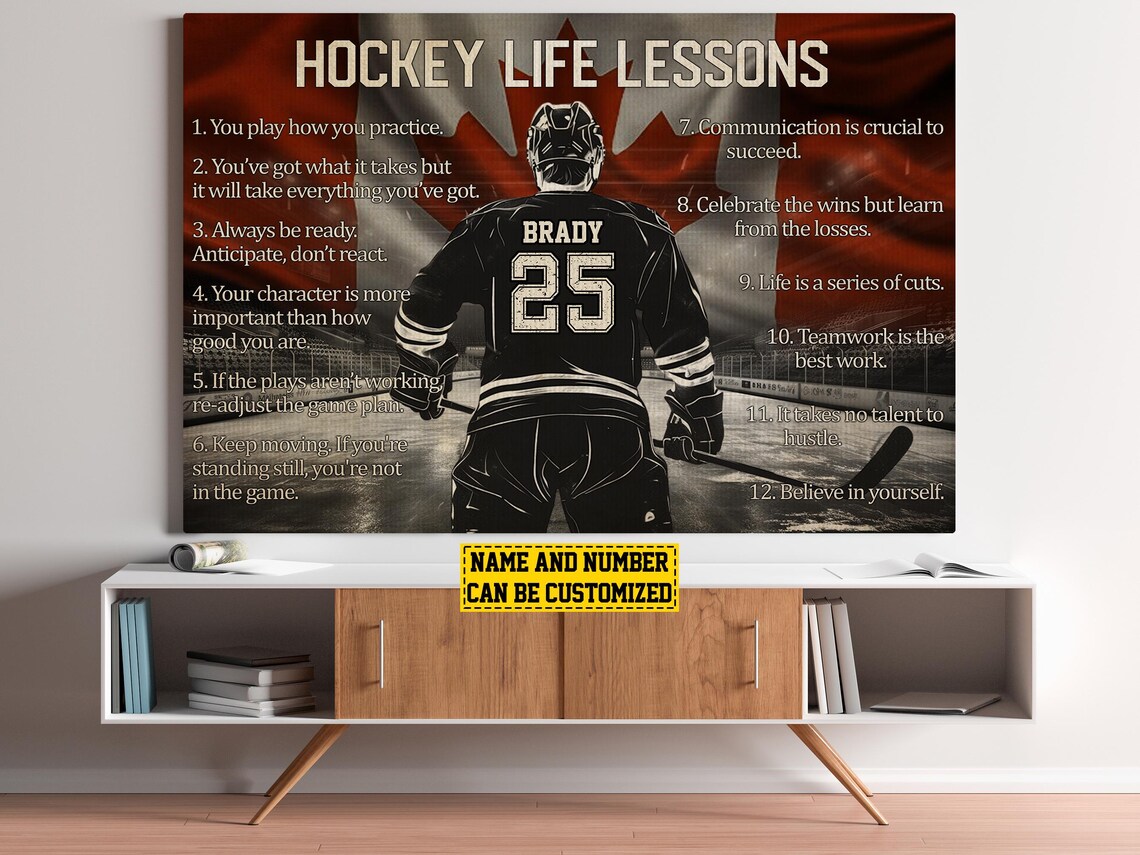 Canada Hockey Life Lessons Personalized Art Print - Image 5
