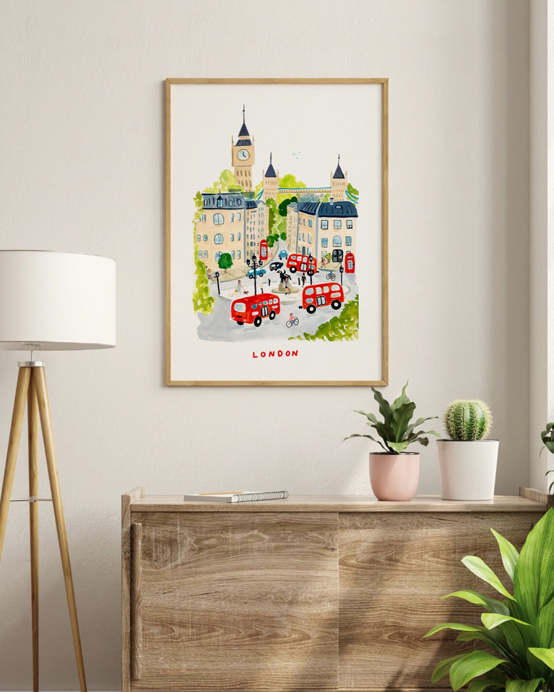 London Scene Watercolor Art Print, Travel Poster - Image 2