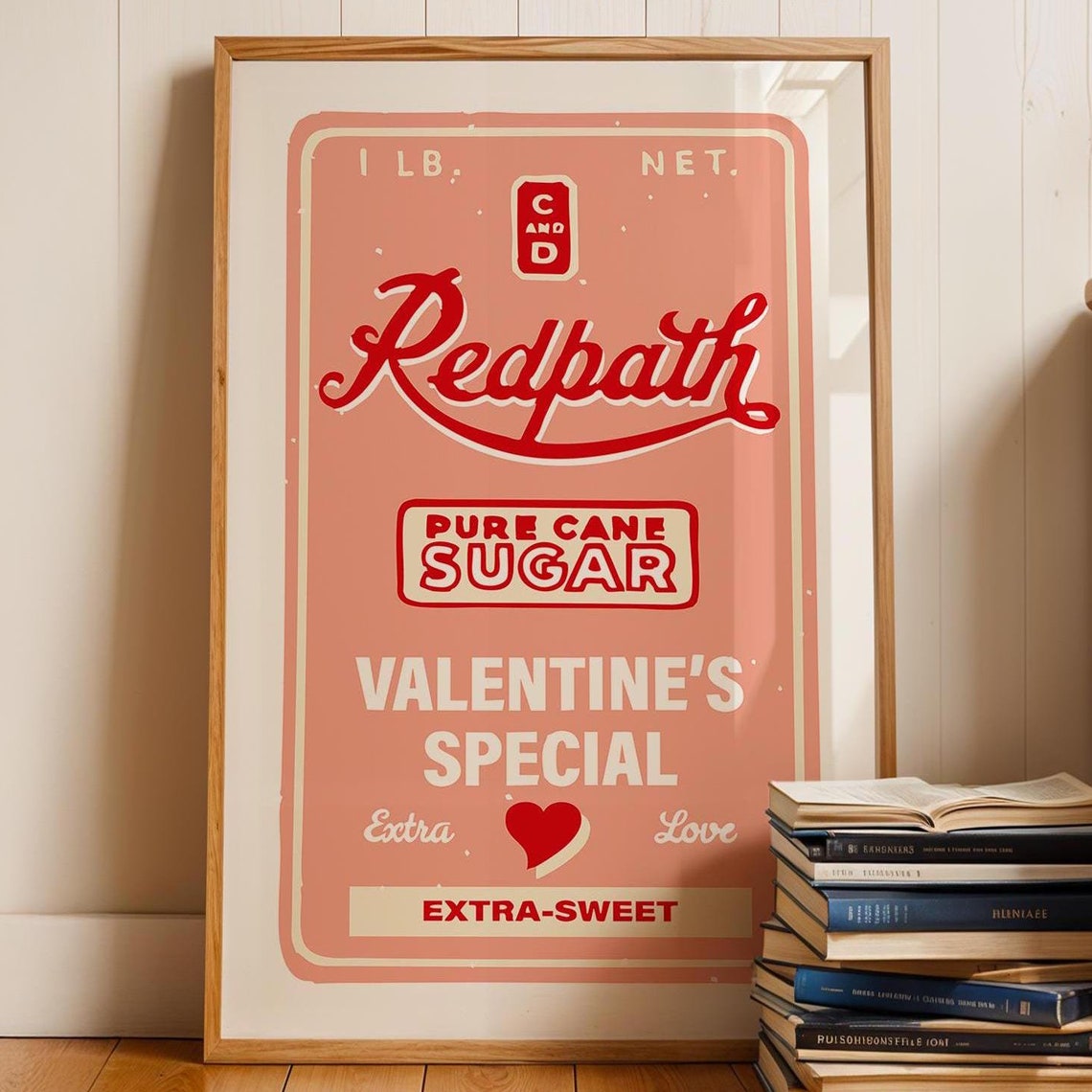 Redpath Pure Cane Sugar Valentines Special Vintage Label Poster