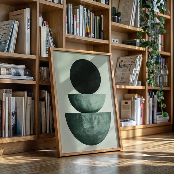 Stacked Shapes Minimal Abstract Canvas