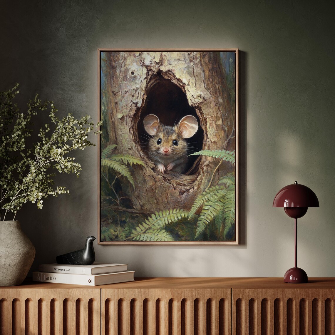 Woodland Mouse In Tree Art Print, Rustic Wildlife - Image 5