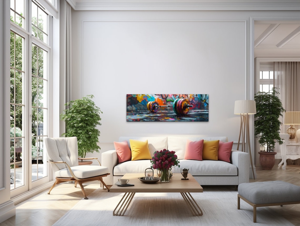 Graffiti Barbell Abstract Wall Art Print - Image 7