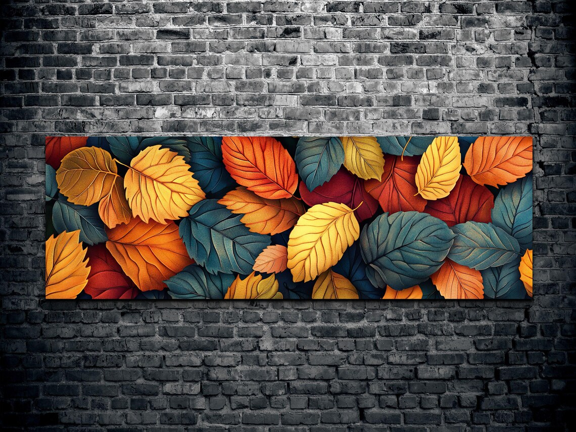 Fall Rustic Leaves Landscape, Halloween Decor - Image 2
