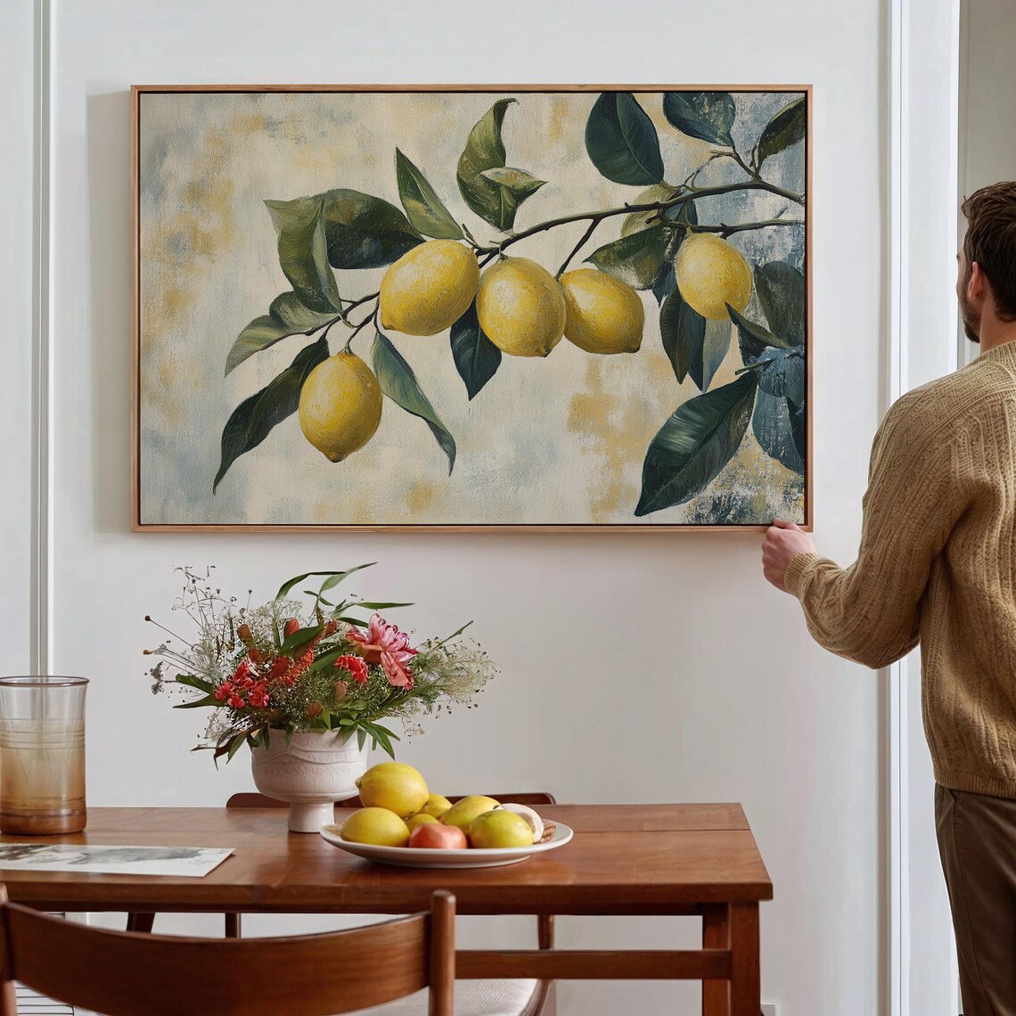 Rustic Lemon Branch Art Print, Vintage Kitchen Decor - Image 4