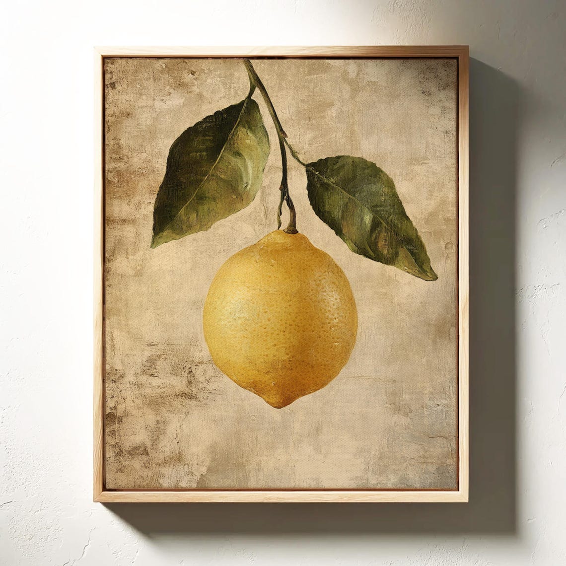 Hanging Lemon Aged Stone Wall Vintage Botanical Still Life Poster - Image 4
