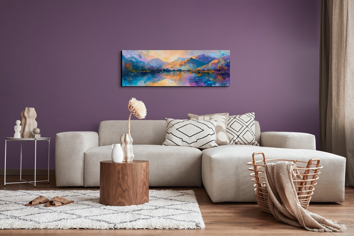 Panoramic Mid Century Modern Mountain Wall Art - Image 7