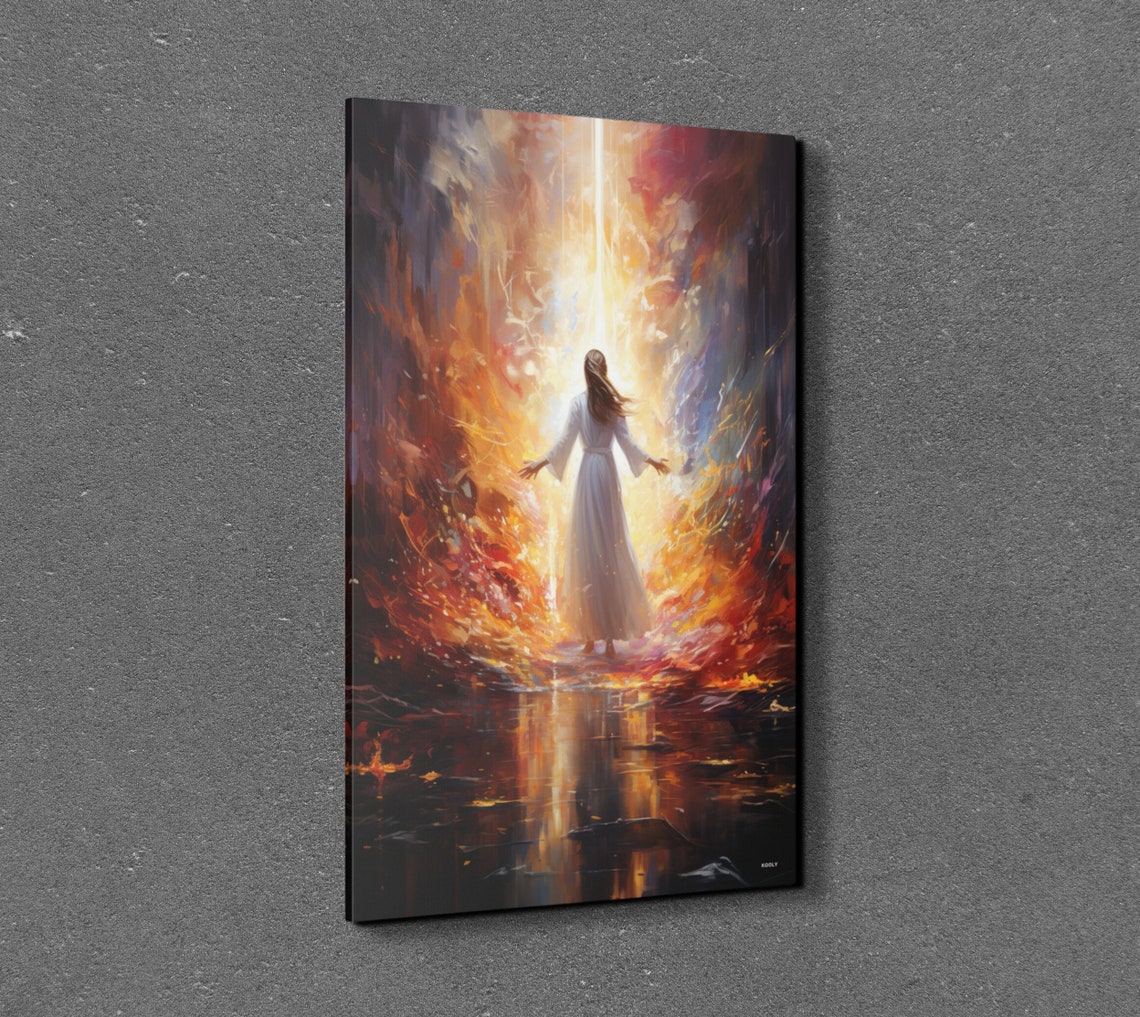 Woman Walking Into Light Spiritual Ascension Heavenly Art Poster - Image 2
